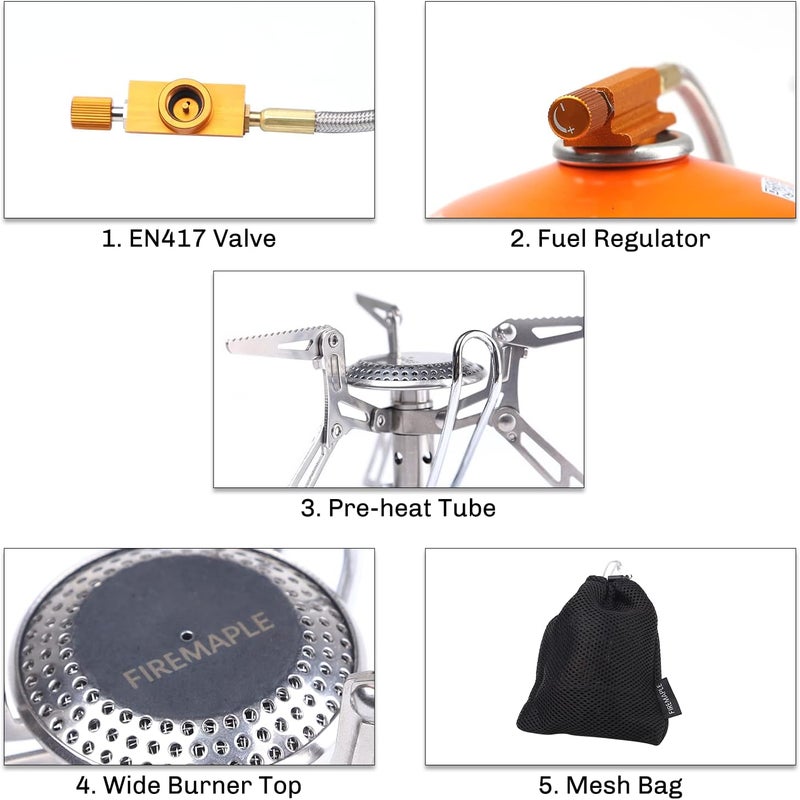 Fire-Maple Fire Maple FMS-118 Camping and Backpacking Stove | Portable Foldable Gas Burner with pre-heat tube | Ideal for Backpacking, Hiking, Camping, Emergency use - Image 5